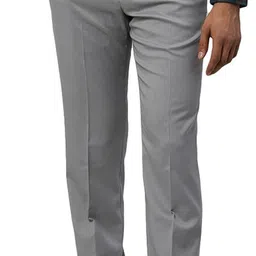park avenue Men Regular Fit Grey Polyester Trousers-picture-17
