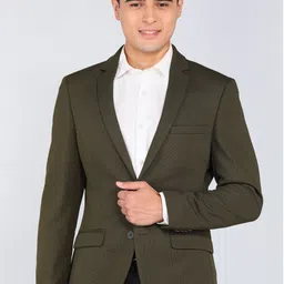 park avenue Men Self Design Single Breasted Formal Blazer image 1