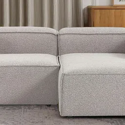 nestroots Elegant Edge Boucle Sectional Sofa In Dark Grey Colour image 1