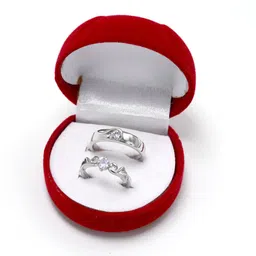 blueshine Adjustable Couple Ring for lovers in Silver valentine gift proposal Finger Rings Alloy Cubic Zirconia Sterling Silver Plated Ring Set-picture-15