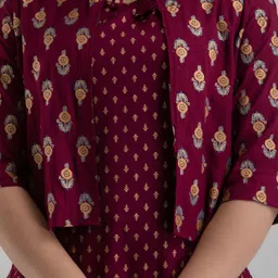 sheesham Women Viscose Rayon Kurta Dhoti Pant Ethnic Jacket Set image 5