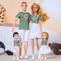 ladli Family Doll Set- Father, Mother, Daughter, Son – Movable Arms & Legs for kids image 2