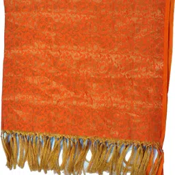 youthquake Art Silk Self Design Orange Women Dupatta image 2