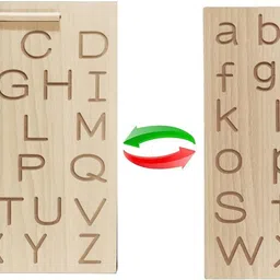 Wooden 2-in-1 Reversible Uppercase And Lowercase Alphabets Laminated Slate Board-image-31