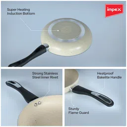 impex Royal Super Granite 5 Layer fry pan 28 cm IB (RFP28B) Fry Pan 28 cm diameter 2.2 L capacity image 4