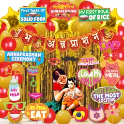 wobbox Annaprashan Props, Annaprashan Banner,Annaprashan Decoration Items(60Pc)(FP5745) Photo Booth Board-picture-28
