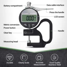 mxrady hsetin Digital Thickness Gauge/Meter Metric/inch Paper/Film/Fabric/Tape Thickness Gauge DMG-15 Digital Caliper image 2