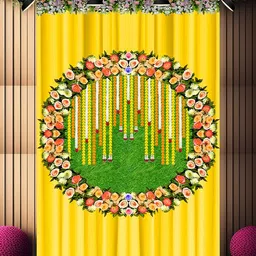 dhara collections DharaCollections Mehndi, Haldi & Wedding Washable Backdrop | Polyester Taiwan image 3