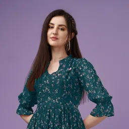 fashion2wear Women A-line Multicolor Midi/Calf Length Dress image 4