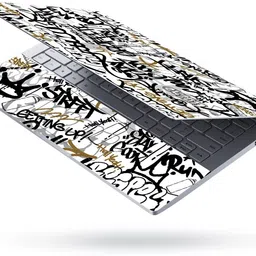 Anweshas Full Body Laptop Skin Sticker - Graffiti Background Self Adhesive Vinyl Laptop Decal 15.6 image 2