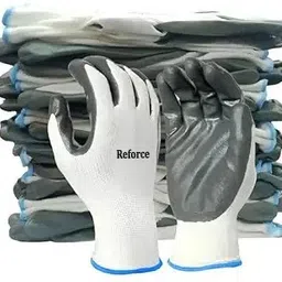 techomania 5 PAIR Cut Resistant Protection with Rubber Grade Wet and Dry Glove NitrileSafety Gloves image 2