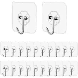 Self-Adhesive Plastic Wall Hooks (Pack of 10)-image-1
