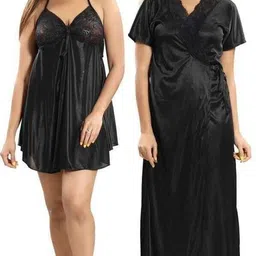 mishka fashion Pack of 2 Women Nighty with Robe-picture-25