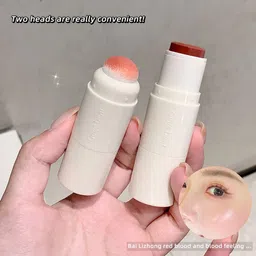 gege bear Porcelain Cream Blush Stick With Sponge Applicator for Soft Natural Cheek Smooth image 2