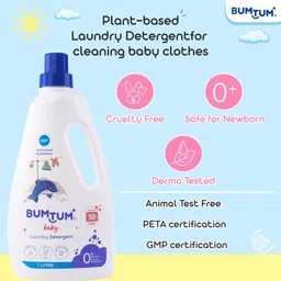 bumtum 100% Natural Plant Based Baby Laundry for Clothes, Derma Tested Fresh Liquid Detergent image 5