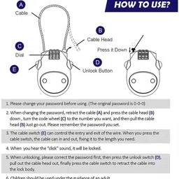 moto genius Multipurpose Unbreakable Number Security Helmet Lock | for Luggage | Suitcases Bicycle Lock image 5
