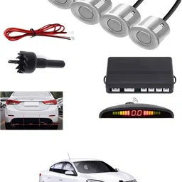 aarsh store Universal 4 Silver Reverse Parking Sensor-AF25A166 Universal 4 Silver Reverse Parking Sensor-AF25A166 Parking Sensor image 1