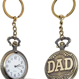 SARASI Vintage DAD Pocket Watch Keychain | Classic Quartz Chain Watch Gift for Father, Pocket Watch Bronze Metal Pocket Watch Chain-picture-34