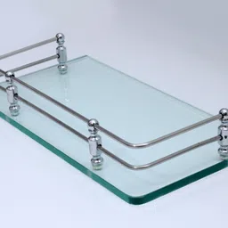 squaro online store Premium Clear Glass Shelf for Bathroom Multipurpose Wall Shelf Kitchen Storage Shelves rack (12x6 Inches, Clear, Pack Of 2 ) Glass Wall Shelf image 4