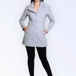 troo blue Women Solid Double Breasted Casual Blazer-picture-34