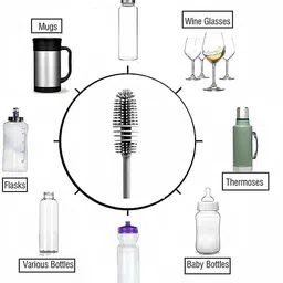 mobone ® 33-CM Bottle Cleaning Silicone Brush with Long Handle for Baby Bottle image 5