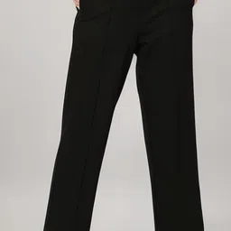smartvision Women Slim Fit Black Lycra Blend Trousers-picture-11