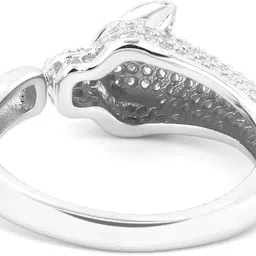 zisthi 925 Sterling Silver Jaguar Open Ring for Women & Girls | Sterling Silver Cubic Zirconia Sterling Silver Plated Ring image 2