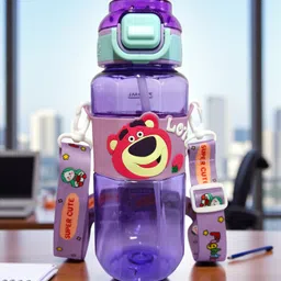 organzee Lotso Sipper Bottle – Cute BPA-Free Straw with Strap | Leakproof Kids 750 ml Water Bottle-picture-32