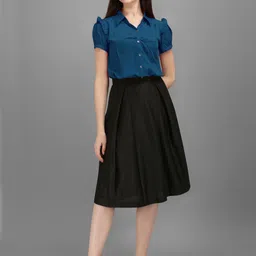 kinjo Women Solid Regular Black Skirt-picture-22