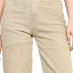 angelo Women Relaxed Fit Mid Rise Beige Jeans image 5