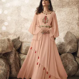Embroidered Georgette Stitched Anarkali Gown-image-0