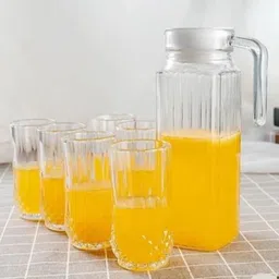 mdnsho Water and juice Jug glass set (1.2 liter Jug)(250ml glass) Jug Glass Set-picture-17