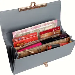 alsu Casual Grey, Blue Clutch - Regular Size image 4