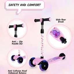 miss & chief Bolt - 3 Wheel Scooter for Kids, Lightweight|Foldable & Adjustable Height image 2