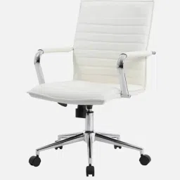 furniturstation Goris Leatherette Executive Chair in White Colour image 4
