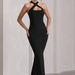 metronaut Women Bodycon Black Maxi/Full Length Dress-picture-11