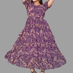 setsuf Women Fit and Flare Purple Maxi/Full Length Dress image 4