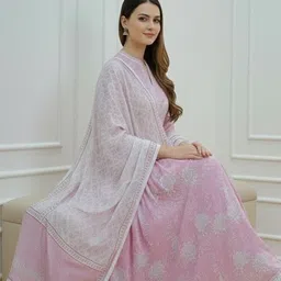 bohra enterprises Women Printed, Floral Print Cotton Rayon Anarkali Kurta image 4