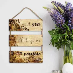 ecraftindia Christian Wooden Wall Hanging-With God All Things Are Possible-picture-13