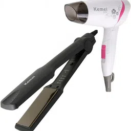 Kemei Hair Dryers +hair straightener Combo km-2605 Hair Dryers + km-329 Hair Straightener Hair Straightener-image-0