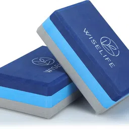 wiselife Blue Grey Pro Yoga Blocks | High Density Premium TPE Foam Material,Triple Layer Yoga Blocks-picture-23