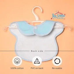 the little lookers Baby Button Bibs/Apron Cute Animal Shaped with Tich Button (Pack of 4) image 3