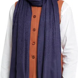 WEAVERS VILLA Pashmina, Wool Self Design Men Shawl-image-56