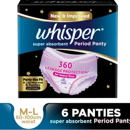 whisper Super Absorbent Period Panty ML 6 panty Sanitary Pad-picture-17