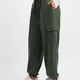 juneberry Women Solid Olive Track Pants-picture-20
