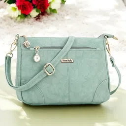Green Women Sling Bag BFT-12-SLING-BAG-2-LINE-LITE GREEN-image-17