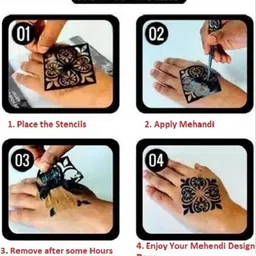vmens99 Mehandi Stencil For Female hands bridal, Mehendi Design Sticker Stencil M_B028 Henna Tattoo Stencil image 4