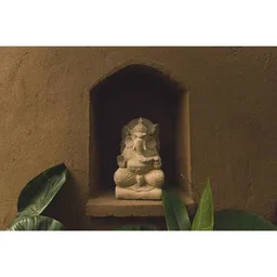 inephos Lord Ganesh Brown Wooden Framed Spiritual Art Panel Set of 4 image 2