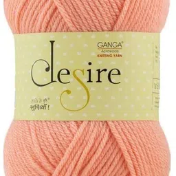 ganga Desire Hand Knitting and Crochet yarn (Peach Blush) (200gms)-picture-26