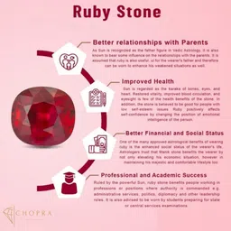 chopra gems Unique & Effective 100% Original Ruby Manik Stone Ring for Men & Women Brass Gold Plated Ring image 4